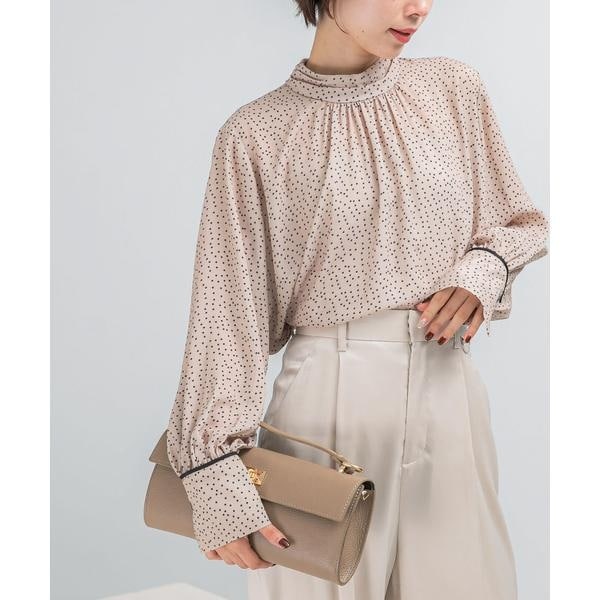 アーバンリサーチ ロッソ（URBAN RESEARCH ROSSO）/ギャザーハイネックブラウス