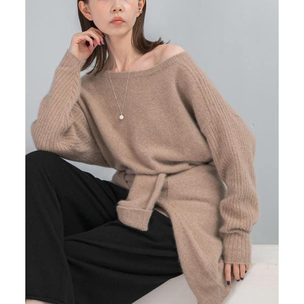 アーバンリサーチ ロッソ（URBAN RESEARCH ROSSO）/エアリーニット2WAYネックプルオーバー