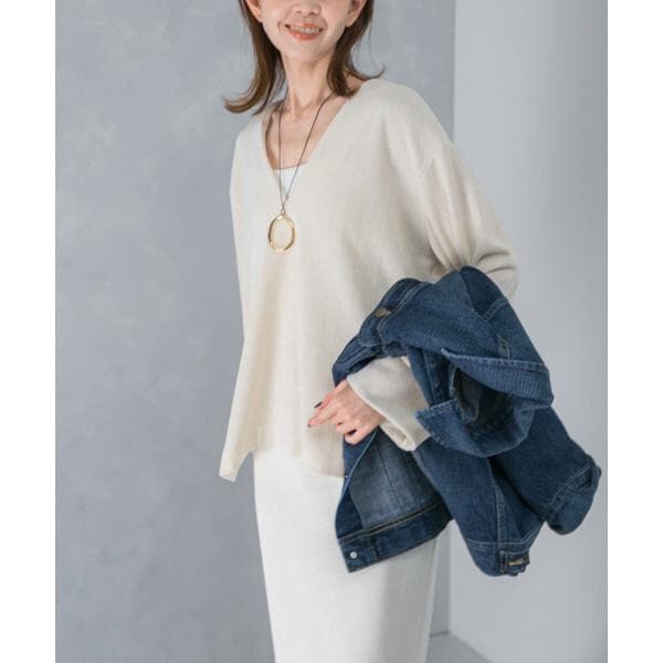 アーバンリサーチ ロッソ（URBAN RESEARCH ROSSO）/Vネックモールラメ