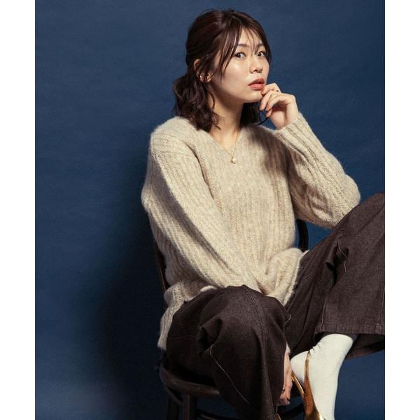 アーバンリサーチ ロッソ（URBAN RESEARCH ROSSO）/F by ROSSO　ミックス糸Vネックニット