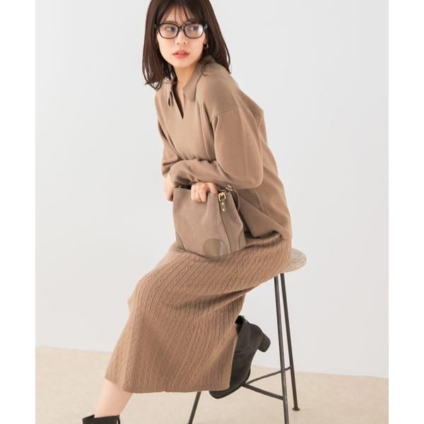 アーバンリサーチ ロッソ（URBAN RESEARCH ROSSO）/F by ROSSO　ウォッシャブル抗ピルニット+スカート