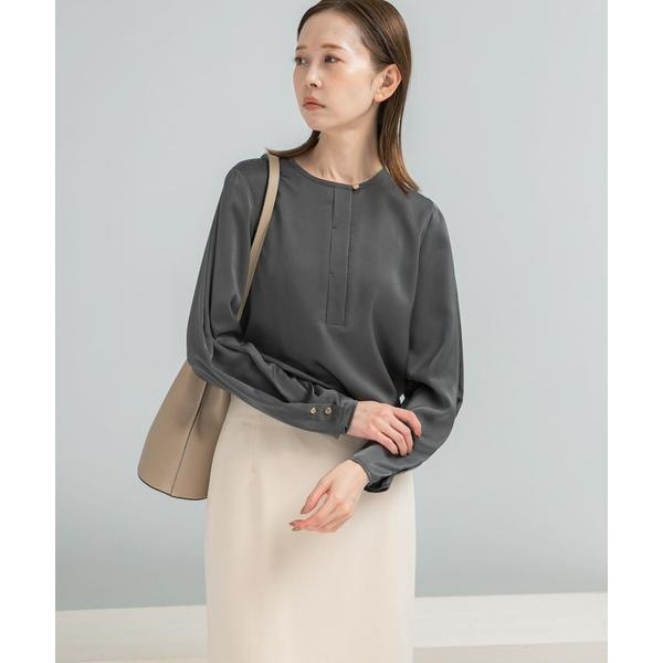 アーバンリサーチ ロッソ（URBAN RESEARCH ROSSO）/ピーチサテンデザインスリーブブラウス