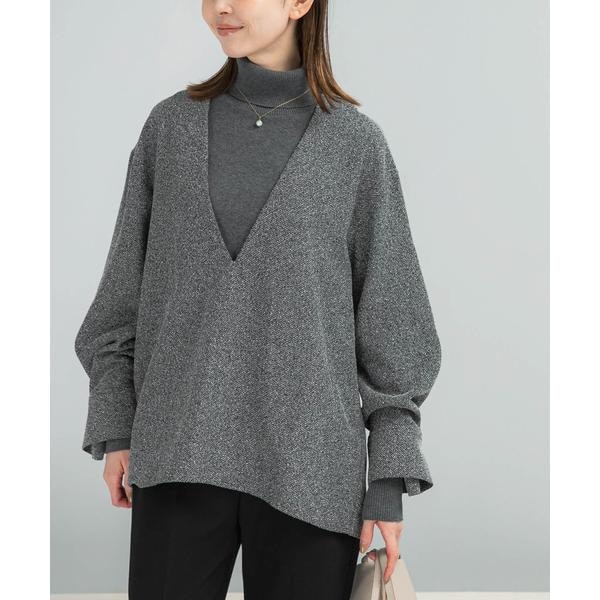 アーバンリサーチ ロッソ（URBAN RESEARCH ROSSO）/ツイード深Vネックプルオーバー