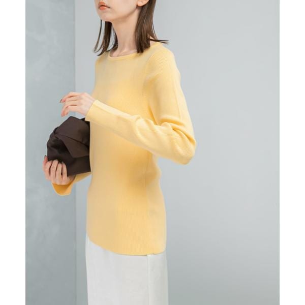 アーバンリサーチ ロッソ（URBAN RESEARCH ROSSO）/シルク混スリットスリーブリブニット