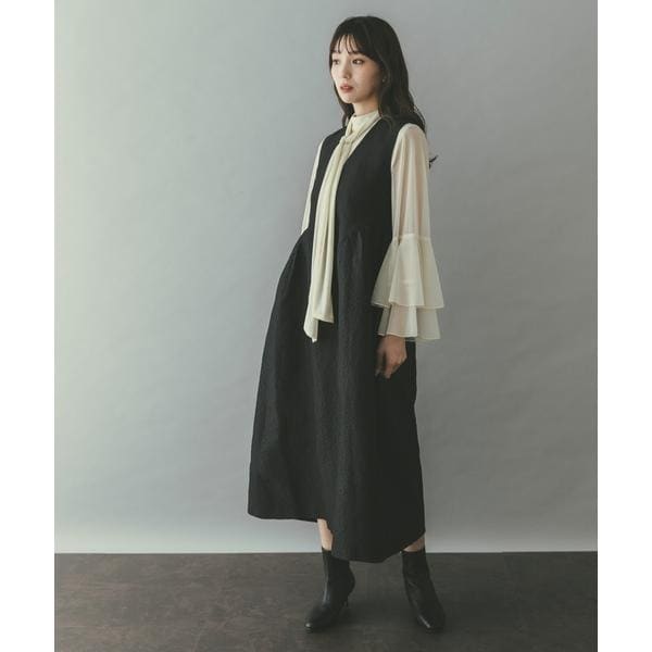 アーバンリサーチ ロッソ（URBAN RESEARCH ROSSO）/ジャガードフォルムレイヤードワンピース