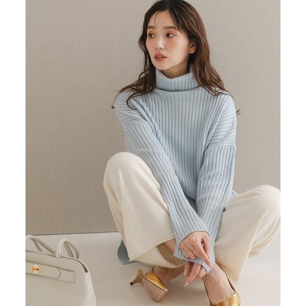 【NEW】アーバンリサーチ ロッソ（URBAN RESEARCH ROSSO）/マシーンウォッシュ ワイドリブニット