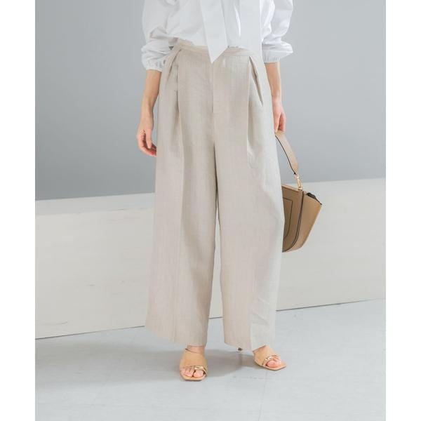 アーバンリサーチ ロッソ（URBAN RESEARCH ROSSO）/ラメリネンストライプワイドパンツ