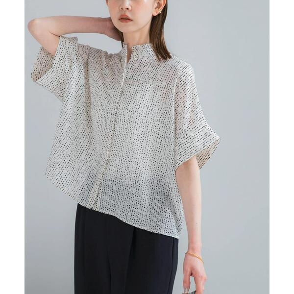 アイテムズ アーバンリサーチ ITEMS URBAN RESEARCH 袖フリルブラウス