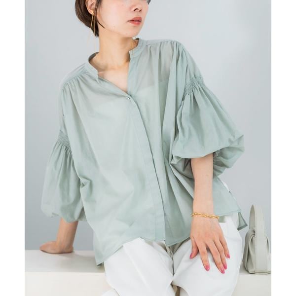 アーバンリサーチ ロッソ（URBAN RESEARCH ROSSO）/『WEB限定』コットンボイルバルーンスリーブブラウス