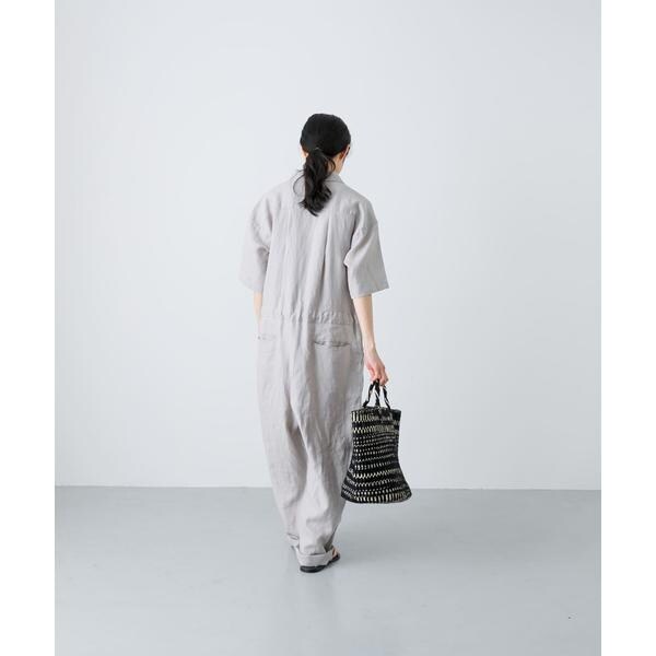 kagure かぐれ リネンハーフスリーブオールインワン かぐれ｜リネンハーフスリーブオールインワン - かぐれ(カグレ