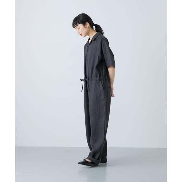 NEW】かぐれ（kagure）/リネンハーフスリーブオールインワン
