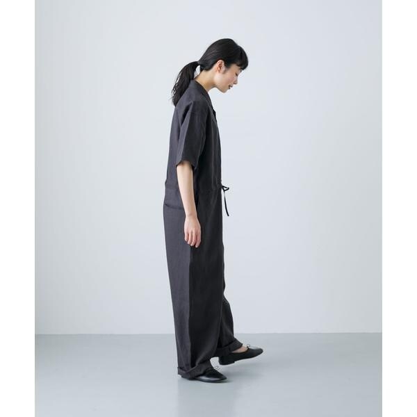 NEW】かぐれ（kagure）/リネンハーフスリーブオールインワン