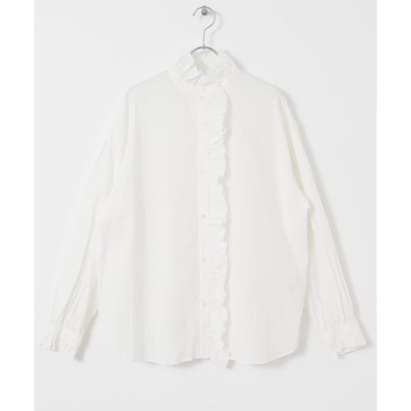 かぐれ（kagure）/コットンリネンフリルカラーシャツ