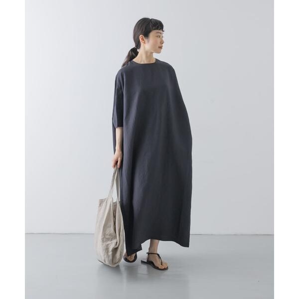 NEW】かぐれ（kagure）/『2サイズ展開』リネンレーヨンワイドワンピース