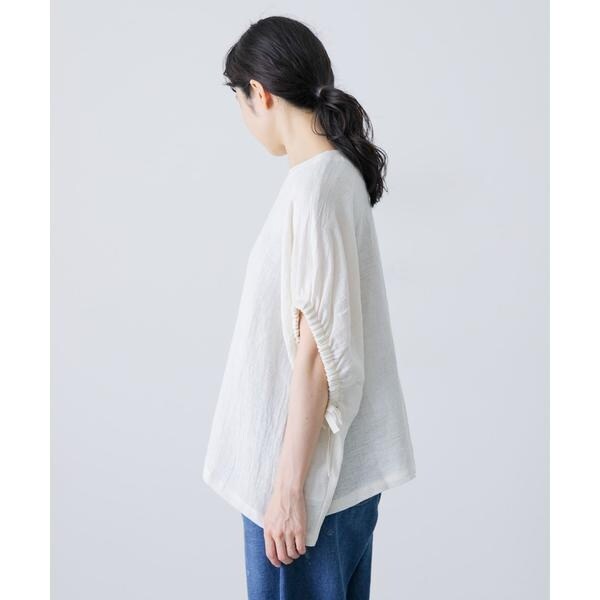 パナマギャザースリーブプルオーバー　アイボリー　かぐれ かぐれ｜パナマギャザースリーブプルオーバー - かぐれ(カグレ