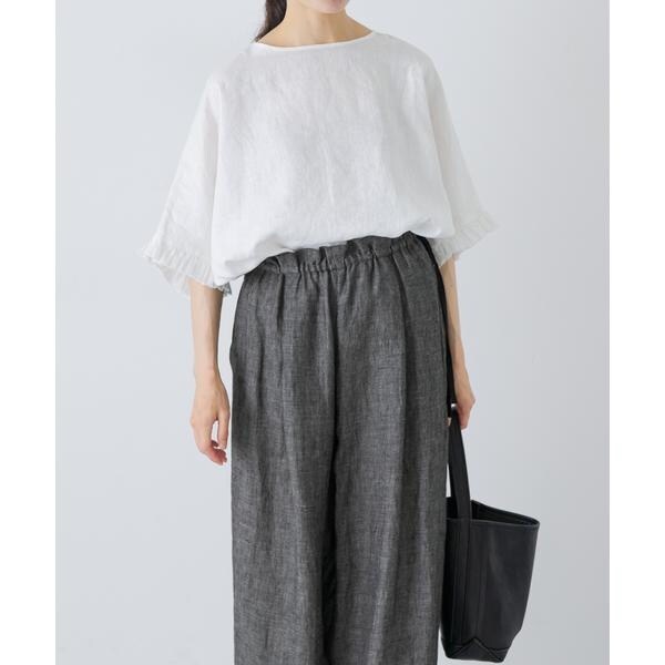 【美品】かぐれ　フリルスリーブプルオーバー　25SS かぐれ（kagure）/リネンフリルスリーブプルオーバー 【公式通販】