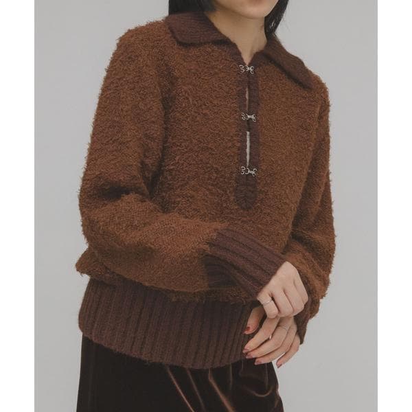 KBF（KBF）/フロントホックベアーニット