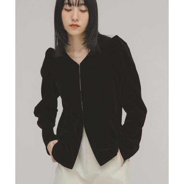 【NEW】KBF（KBF）/パフスリーブベロアブラウス