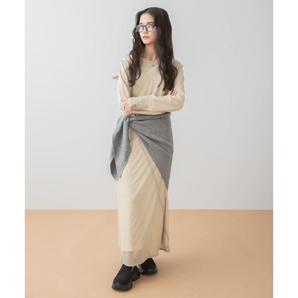 【NEW】センスオブプレイスバイアーバンリサーチ（SENSE OF PLACE）/シアーレイヤードシャーリングワンピース