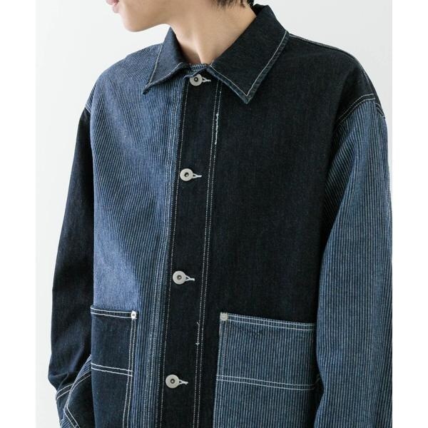 アイテムズ アーバンリサーチ（ITEMS URBAN RESEARCH）/ヒッコリー×デニム切替ワークジャケット