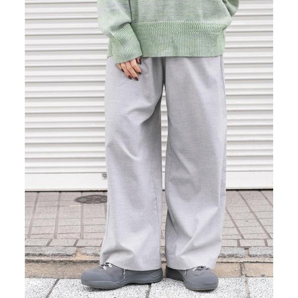 エカル（EKAL）/ウールライクイージーワイドトラウザー