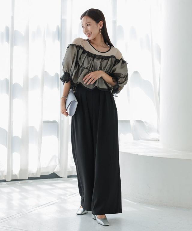 ハレモード（haremode）/結婚式・二次会・セレモニーシーン対応　ワンピース・パーティードレス　ギャザートップスパンツドレス