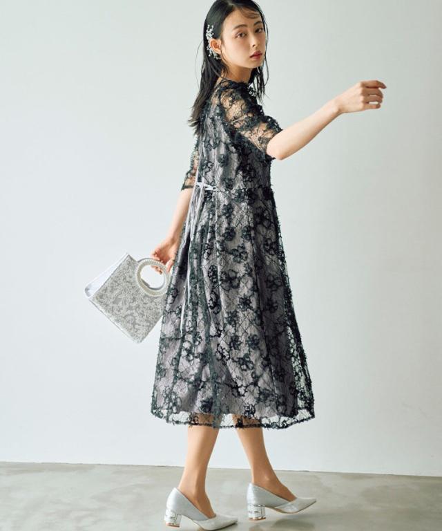 haremode パワーショルダーレース パーティードレス オケージョンドレス セール】パワーショルダーレース パーティードレス オケージョン