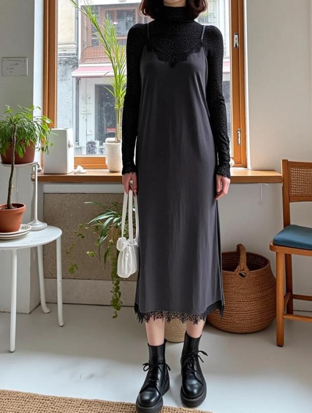 フィフス（fifth）/レース切替キャミワンピース