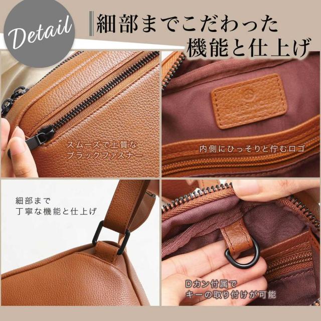 ブルーシンシア（BLUE SINCERE）/８ポケット ショルダーバッグ 本革 大容量 軽量 撥水 サコッシュ_6