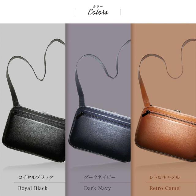 ブルーシンシア（BLUE SINCERE）/８ポケット ショルダーバッグ 本革 大容量 軽量 撥水 サコッシュ_8