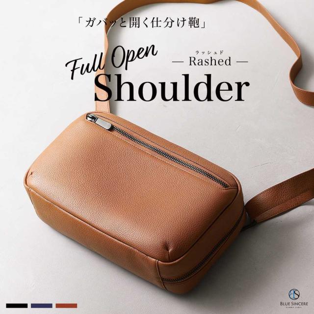 ブルーシンシア（BLUE SINCERE）/８ポケット ショルダーバッグ 本革 大容量 軽量 撥水 サコッシュ_1