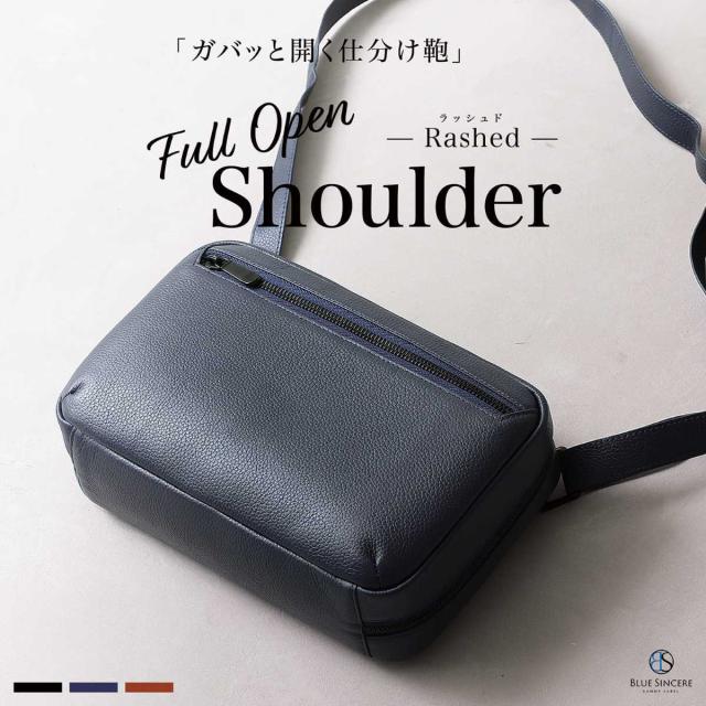 ブルーシンシア（BLUE SINCERE）/８ポケット ショルダーバッグ 本革 大容量 軽量 撥水 サコッシュ_2