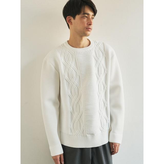 トランジション（TRANSITION）/【TRANSITION】ダンボールニット×5ゲージニットクルーネック