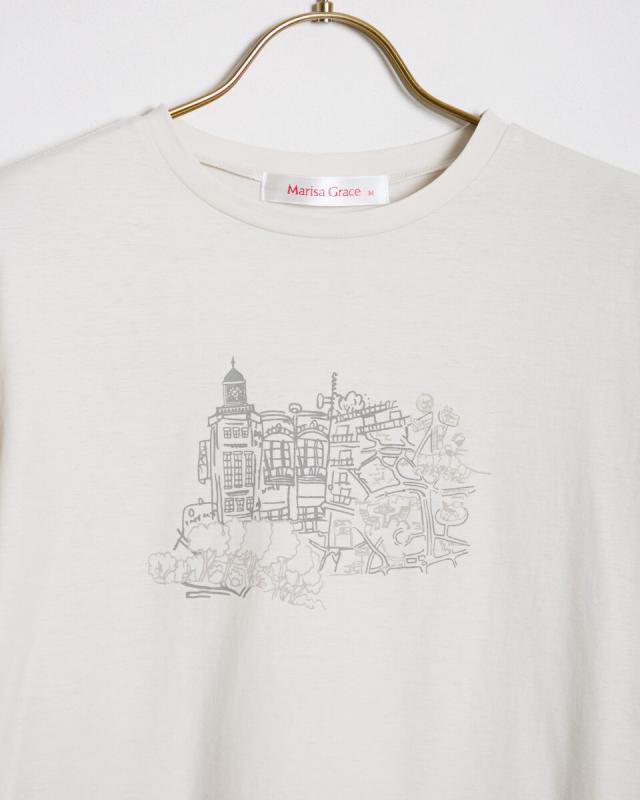 マリサグレース（Marisa Grace）/強撚綿プリントカットソー