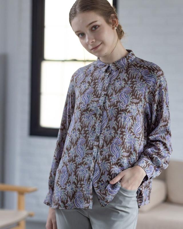 平和屋着物○上質な紬 雲取り流水草花文 正絹 逸品 CAAU2531yc