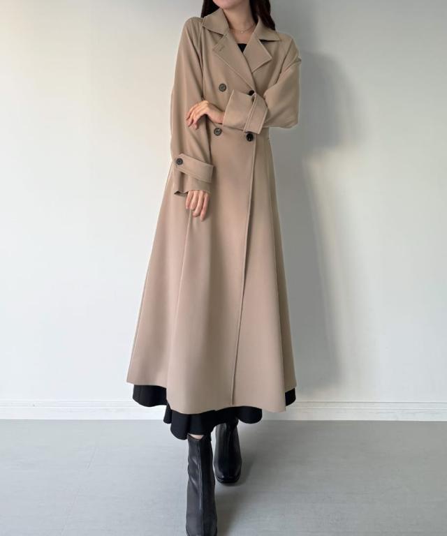 ミピアール（mipiarl）/mipiarl 　バックレースアップロングトレンチコート