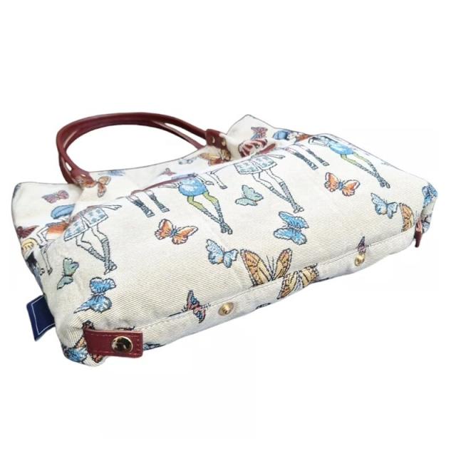 グリームサプライ（Gream Supply）/牛革付属ゴブラン風ガール柄バッグ