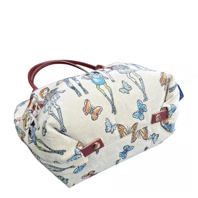 グリームサプライ（Gream Supply）/牛革付属ゴブラン風ガール柄バッグ