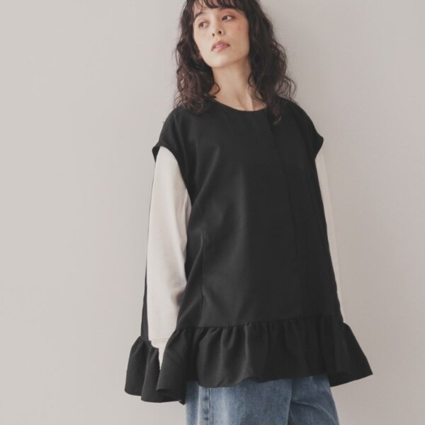 バイラル（VIRAL．）/【VIRAL．】裾フリルノースリーブブラウスの通販は 5,478円