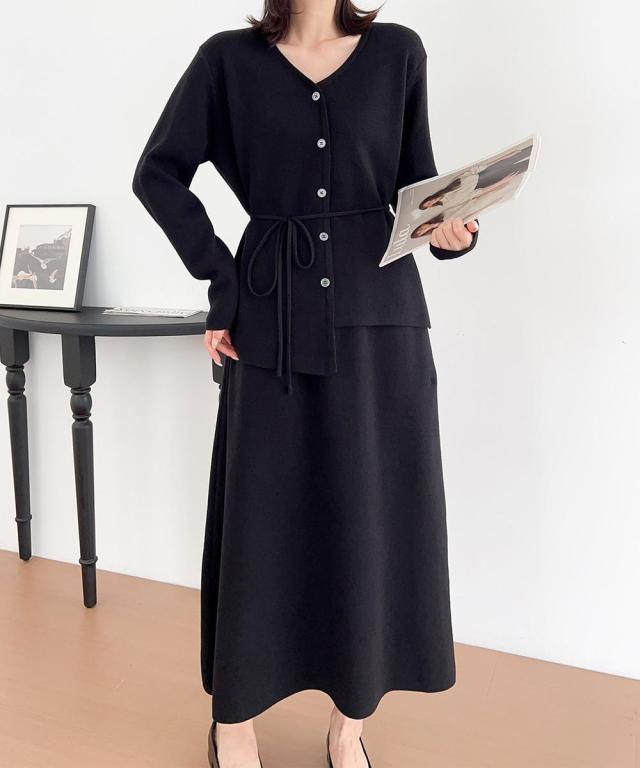 バニコ（Banico）/フェイクボタン付きトップスセットアップ