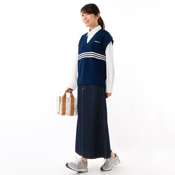 adidas Originals//KNITTED VEST/スリーストライプス ニットベスト レディース スリーストライプス ニットベスト オフホワイト