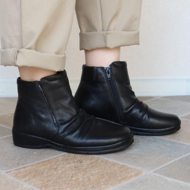 エイチエス（HS）/HS 4E レザー ショートブーツ