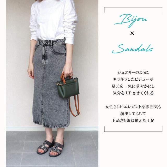 ムーム（MOOM）/HS ラバー バンド ラインストーン サンダル