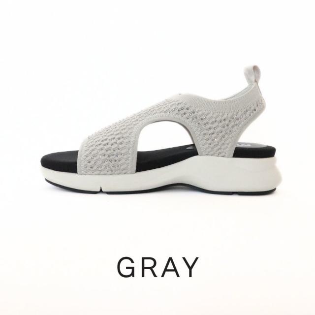 エイチエス（HS）/【厚底スポサン】キラキラ ニット 厚底サンダル の