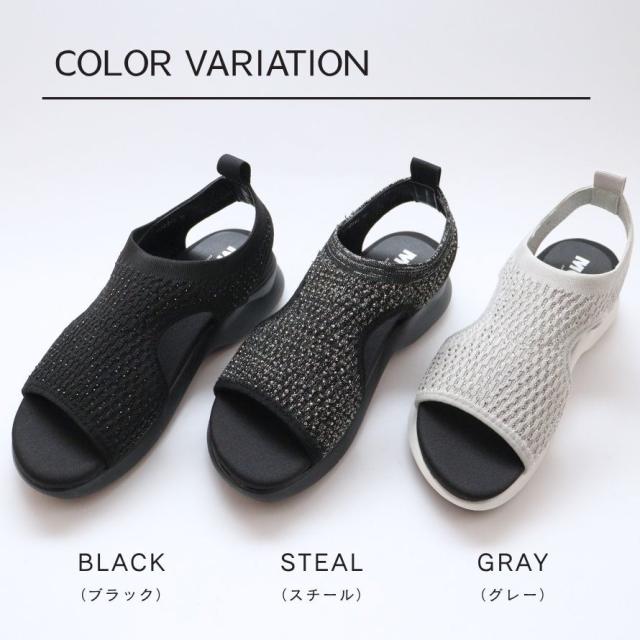 エイチエス（HS）/【厚底スポサン】キラキラ ニット 厚底サンダル エイチエス（HS）/【厚底スポサン】キラキラ ニット 厚底サンダル の