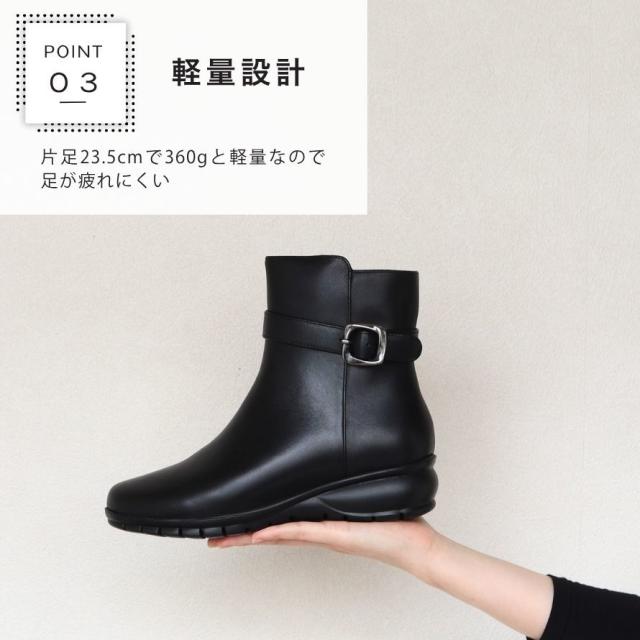 エイチエス（HS）/エイチエス 本革 バックルレザーブーツ_5