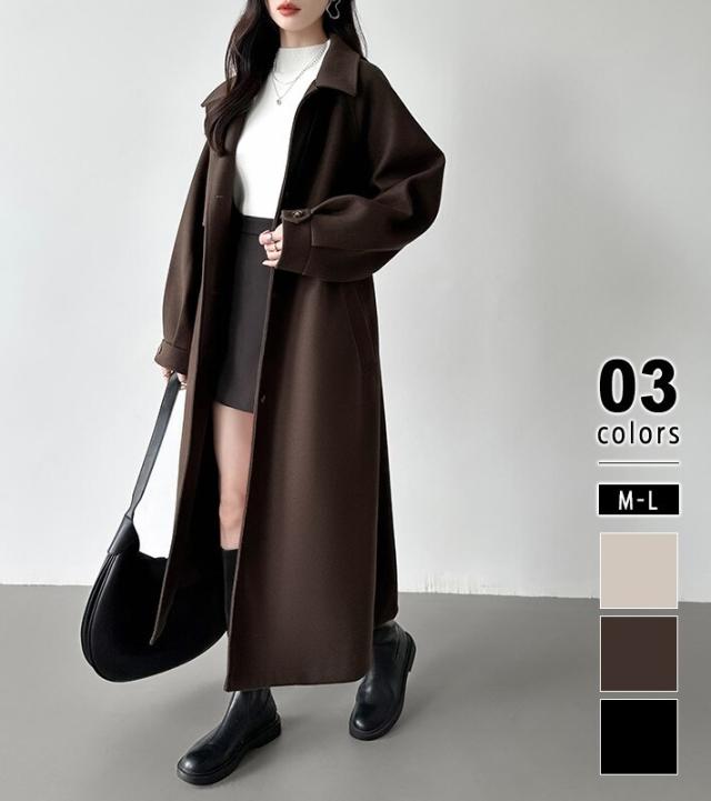 COCOMOMO（COCOMOMO）/ロングコート ベルト付き 2wayスタンドカラーコート アウター レディース ロング コート