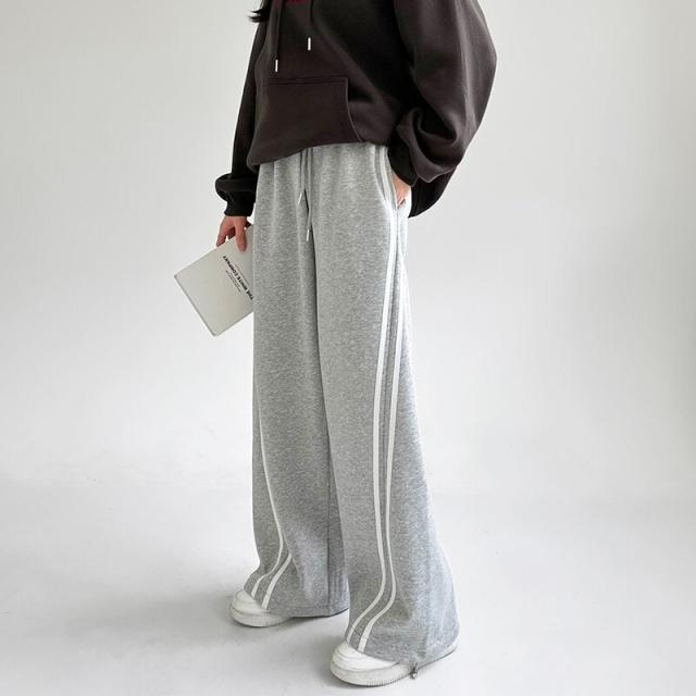 COCOMOMO（COCOMOMO）/裏起毛 トラックパンツ ラインパンツ レディース サイドライン パンツ ジャージ ワイドパンツ