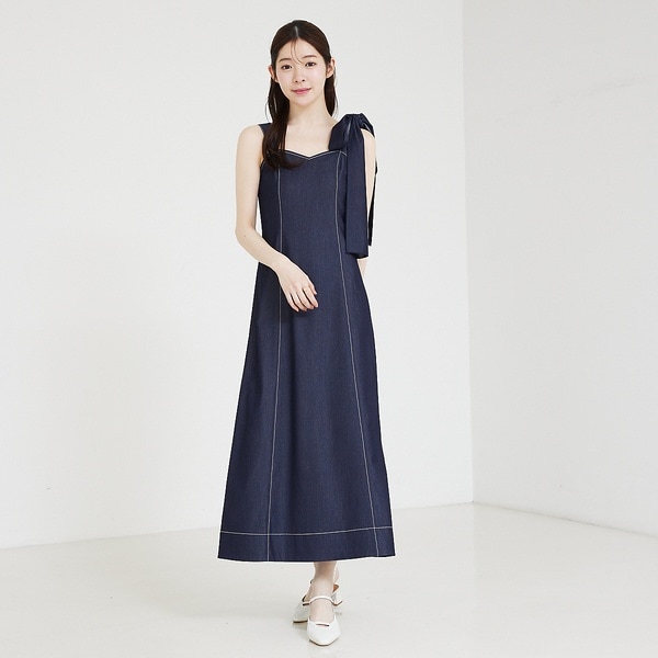 セルフィスト（SELFIST）/デニムライクリボン付ワンピース