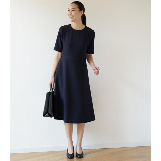 ヴィリーナ（VIRINA）/【ドラマ フェイクマミー着用】フォーマル・お受験/ウエストマークフレアワンピース（濃紺・日本製）_4